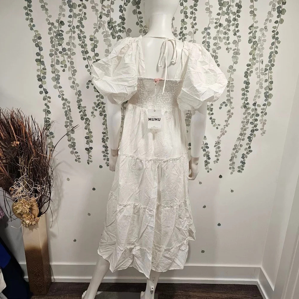 Show Me Your Mumu Odette Midi Dress White Sz M - Picture 8 of 11